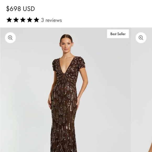 Mac Duggal Brown Sequin Maxi Dress Mac Duggal Brown Sequin Maxi Dress